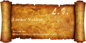 Lenko Viktor névjegykártya
